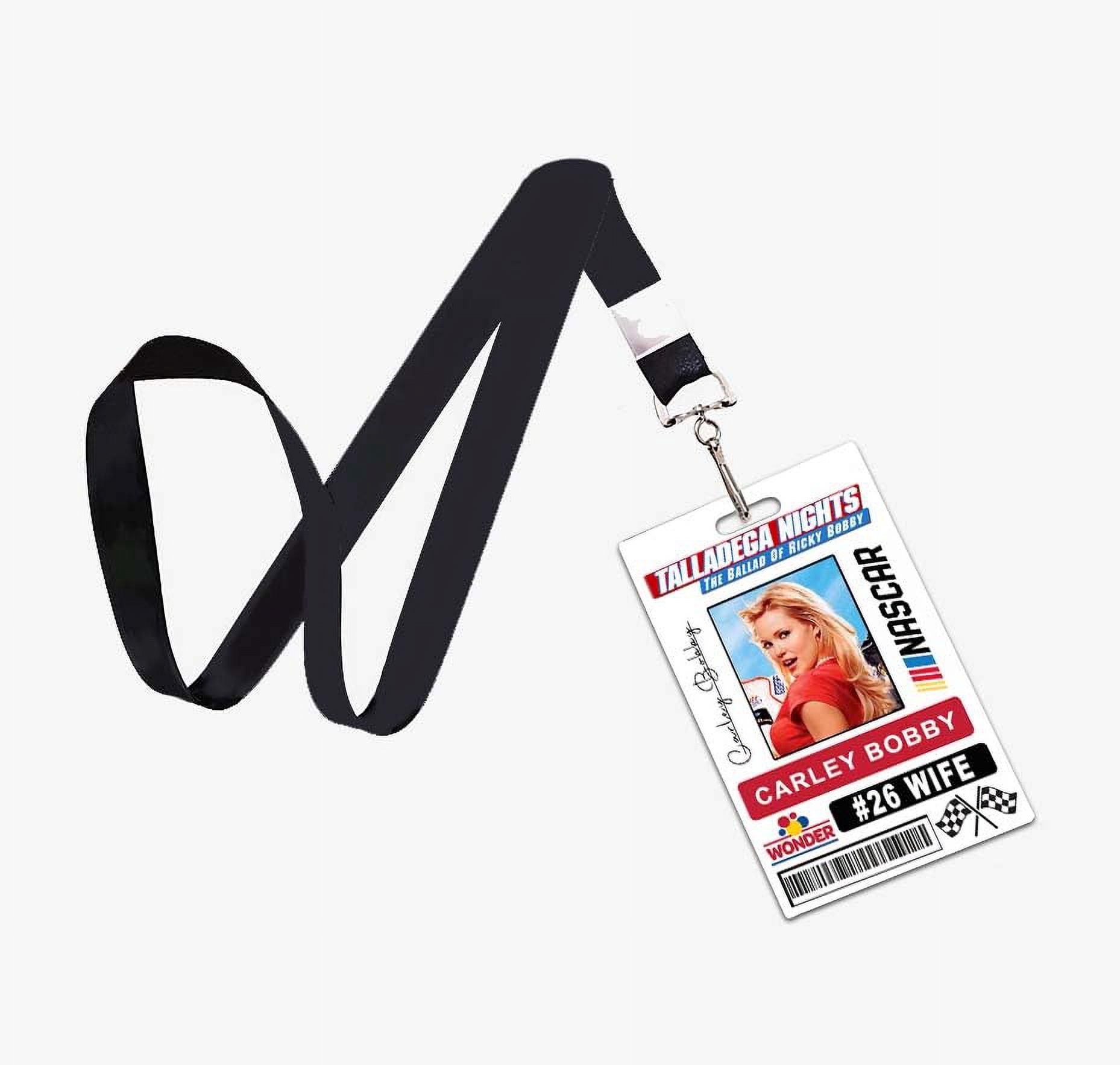 Talladega Nights Ricky Bobby & Carley Bobby Race Car Driver ID Badges Set of 2 Lanyards PVC