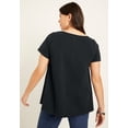 thumbnail image 2 of June & Vie Women's Plus Size Short-Sleeve Swing One + Only Tunic, 2 of 3