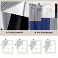 thumbnail image 3 of Navy Blue Grey Black Geometric Kitchen Window Curtains, Swag Curtains Valance for Bedroom Living Room Bathroom, Middle Century Art Abstract Aesthetics Rod Pocket Window Block Drapes 2 Panels 36"x36", 3 of 9