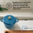 thumbnail image 5 of Mainstays 4.75qt Oven-Safe Cast Iron Ceramic Enamel Round Dutch Oven, Blue, 5 of 12