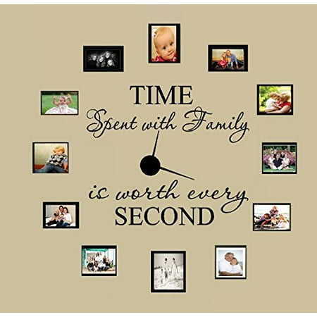 TIME SPENT WITH FAMILY WITH WORTH EVERY SECOND #3, WALL DECAL, HOME DECOR (Best Deals During Black Friday)