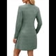 thumbnail image 3 of Vestido Tipo Suéter de Punto de Larga para Mujer, Estilo Túnica Informal con Cuello en V, Conjuntos de Moda para Otoño. Verde S, 3 of 7
