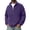 Purple, variant on Men's Suede Leather Jacket Solid Color Long Sleeve Casual Jacket Zip Stand Collar Loose Winter Fall Outerwear with Pockets Basic Daily Outer Coat