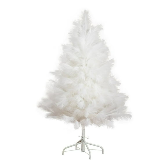 Nearly Natural 4ft. Artificial White Pampas Grass Christmas Tree