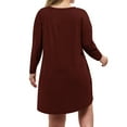 thumbnail image 5 of Ndbuld Dress for Women Plus Size Casual Loose Beach Dresses Women's Fall And Winter Oversized Loose Round Neck Short Sleeved Tie Printed Dress,XL-5XL,Brown,4XL, 5 of 6