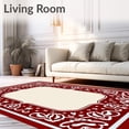 thumbnail image 2 of ODIKA 4x6 Machine Washable Non-Slip Area Rug, Magical Seasonal Entryway Personalization Holiday Greetings High Traffic Rug, Red, 607762, 2 of 7