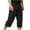 Black, variant on WIZUTIZ Mens Cotton Cargo Capri Shorts, Button-Zipper Closure, Casual Straight Fit Work Hiking Trousers with Multi-Pockets