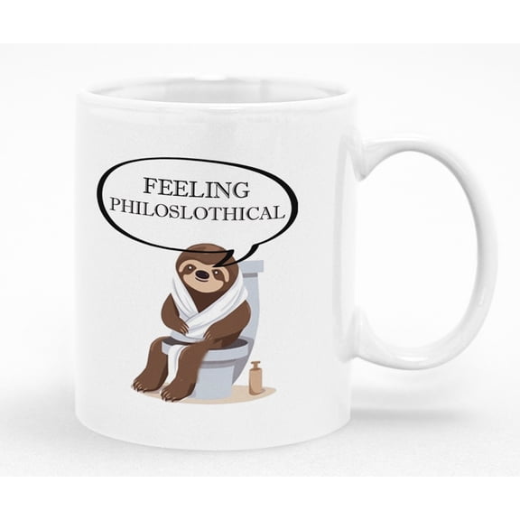 Feeling Philoslothical Sloth Mug, Funny Philosophy Joke Coffee Cup Gift