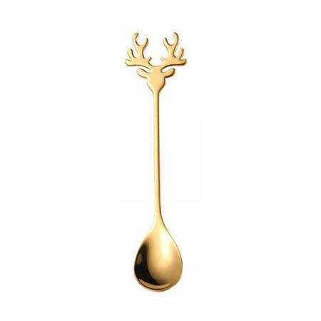 

KEUSN Christmas 304 Stainless Steel Coffee Spoon Gift Box Cake Dessert And Fork Creative Christmas Spoon Coffee Spoon Gift Box Cake Dessert Spoon Animal Spoon