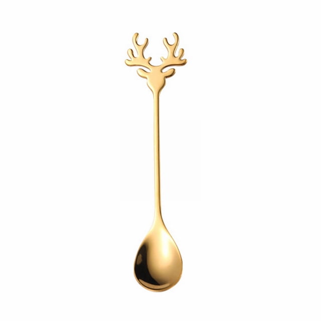 Kitchen Tableware Christmas 304 Stainless Steel Coffee Spoon Gift Box Cake Dessert And Fork Creative Christmas Spoon Coffee Spoon Gift Box Cake Dessert Spoon Animal Spoon, Kitchen Tableware