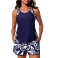 thumbnail image 2 of Summer Tankini Swimsuits for Women Modest Tummy Coverage Bathing Suits with Shorts Royal Blue L, 2 of 6