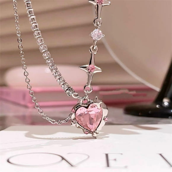 TIMIFIS Necklaces for Women Sweet Heart Crystal Necklace for Women Necklaces Jewelry Gifts for Ladies Birthday Gifts for Women