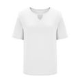 thumbnail image 7 of Ailaofu Womens Plus Size Tops Short Sleeve Shirts Crew Neck Dressy Casual Blouses Trendy Keyhole Tunic Top, 7 of 7