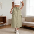 thumbnail image 2 of Wdgfv Maxi Skirt for Women Summer Side Slit Pencil Skirts Elastic High Waisted Long Skirt, 2 of 6