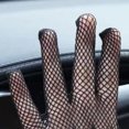 thumbnail image 7 of NUZYZ 1 Pair Women Prom Gloves See-through Lace Bow Faux Pearl Decor Hollow Out Fishnet Ruffle Edge Thin Full Finger Performances Bride Wedding Gloves,Red, 7 of 7