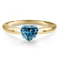thumbnail image 3 of Gem Stone King 14K Two Tone Gold Persian Blue Moissanite Solitaire Engagement Ring for Women | 1.07 Cttw | Heart Shape 6.5MM | Gemstone Birthstone | Size 7, 3 of 6