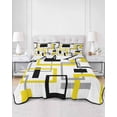 thumbnail image 3 of Yellow Black Geometric Twin Size Down Alternative Comforter, Lightweight Comforter Quilt Bedding Set with Pillow Shams Modern Simple Abstract Art All Seasons Bed Comforter Duvet Insert 68"x86", 3 of 7