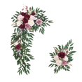 thumbnail image 4 of tredstone Artificial Green Arch Wedding Floral Decoration Home Leaves Party Red, 4 of 9