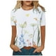 thumbnail image 2 of ICHUANYI Clearance Women's Short Sleeve Round Neck Printed Loose Tops Blouse T-shirt(White, M) ICHUANYI WER2023081116643, 2 of 5