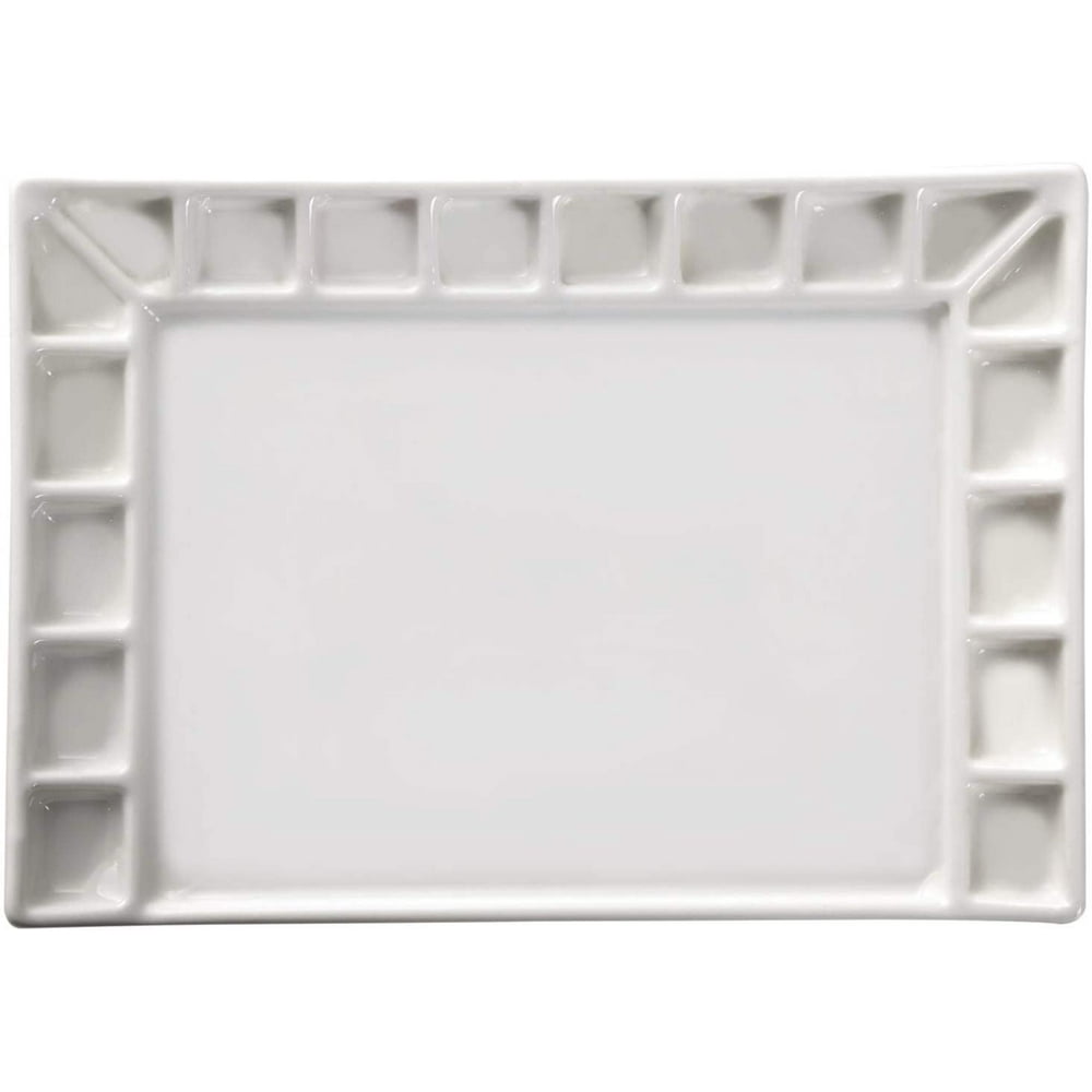 MEEDEN 18Well Porcelain Artist Paint Palette, Mixing Ceramic
