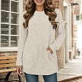 thumbnail image 2 of Sweaters for Women Trendy Women's Tops Ladies' European And Autumn Casual Patchwork Round Neck Long Sleeved Solid Color Striped Sweatshirt, 2 of 5