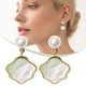 thumbnail image 2 of Un par de Pendientes Pendientes de perlas blancas Pendientes de perlas blancas Se ven bien Pendientes de moda Regalo, 2 of 8