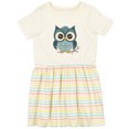 thumbnail image 3 of Inktastic Blue Owl on Tree Branch Girls Toddler Dress, 3 of 5
