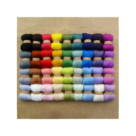 VICOODA Wool Felt Poke Music Material Package 30 Colors Handmade DIY Needle Felt Wet Felt Color (Best Wool For Wet Felting)