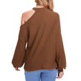 thumbnail image 2 of Vedolay Sweaters for Women Trendy Womens Fall Knitted V-Neck Collared Pullover Long Sleeve Winter Sweater,Brown L, 2 of 4
