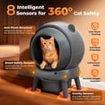 thumbnail image 2 of Automatic Self-Cleaning Cat Litter Box, Smart App Control, 8 Sensor Safety Protection, 100L Large Interior, 15L Waste Bin, Low Noise 35dB, for Multi-Cat Homes, 2 of 7