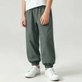 thumbnail image 5 of Nilvkv Boys Lightweight Pants, Boys Pants, Solid Color Cuffed Joggers with Elastic Waist and Side Pockets, ready for Outdoor Sports and Summer Green 3-4 Years, 5 of 8