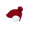thumbnail image 3 of WITHMOONS Winter Pom Knitted Cable Visor Earflaps Beanie Hat Mixed Color Skull Cap JDT1494 (Red), 3 of 5
