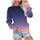 thumbnail image 1 of ICHUANYI Clearance Women's Fashion Printed T-shirt Long Sleeves Blouse Round Neck Casual Tops Sweatshirt Hoodies(Khaki, M) ICHUANYI WER2023081206856, 1 of 4