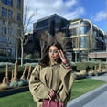 thumbnail image 4 of Veste en Faux Suède pour Femme, Manteau à Revers de Printemps, Décontracté, Ample, à Manches Longues, Style Mode de Rue, Vert Armée, G, 4 of 9