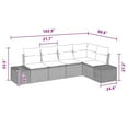 thumbnail image 2 of vidaXL 6 Piece Garden Sofa Set with Cushions Light Grey Poly Rattan, 2 of 5