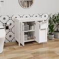 thumbnail image 6 of ELECWISH 36 Inches Traditional Bathroom Vanity in White Finish, Single Bathroom Vanity with Top, 2-Door Cabinet and 2 drawers, 6 of 10