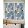 thumbnail image 2 of Abstract Oil Painting Short Blackout Curtains 45 Inch Long Square Blue Smear Rod Pocket Kitchen Curtains, 2 Panels Thermal Insulated Room Darkening Drapes for Bedroom, 42"W x 45"L, 2 of 5