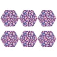 thumbnail image 2 of Honeii cartoon rainbow Skull Print Leather Coaster Set of 6, Ideal for Safeguarding Your Furniture from Drinks Spills and Effortless Cleanup,Hexagon, 2 of 7