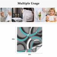 thumbnail image 4 of Turquoise Geometric Cloth Napkins, Grey Classic Abstract Lines Striped Washable and Reusable Dinner Napkins Set of 4, Table Napkin for Kitchen Party Birthday Wedding Hotel Housewarming 20"x20", 4 of 8