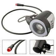 Ebike Headlight Black Bike Lights for Night Riding 6-48V - Electric Dirt Bike Front Light Mountain Bike Accessories Black Road Bike Led Headlight Cycling Accessories for Bike, 2 Pin Connector