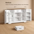 thumbnail image 4 of 45" Coffee Bar Cabinet, Buffet Sideboard with Shelves & Countertop, Storage for Kitchen & Living Room, White and Retro, 4 of 6