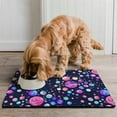 thumbnail image 2 of Sci-Fi Lovers Dog Bowl Mat, Space Galaxy Pet Food Mat, Absorbent Waterproof Placemat, Alien Design, Non-Slip Base, 2 of 5