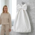 thumbnail image 2 of Unique Bargains 2 Pack Waffle Weave Hanging Hand Towels with Bowknot White 13" x 9", 2 of 6