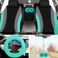 thumbnail image 5 of chalian -47 Pcs Car Seat Cover Full Set Car Accessories for Front Rear Seat Fluffy Steering Wheel Cover Belt Automotive Floor Mats Air Conditioner Decoration Strip(Mint), 5 of 13