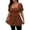 Brown, variant on Daznico Women's Square Neck Short Sleeve Peplum Top with Crisscross Front Casual Blouse,L