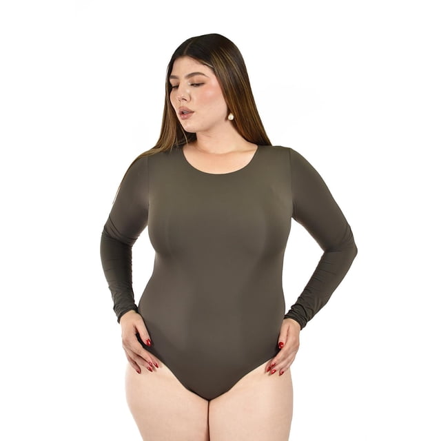 Body de manga larga Roman Fashion /Tallas Extras, 016 (Verde militar) verde oscuro 38