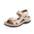 thumbnail image 4 of Rokment Women's Orthopedic Arch Support Walking Sandals Comfortable Fashion Casual Leather Open Toe Platform Wedge Dressy Summer Shoes for Ladies 2026 Khaki Size 8.5, 4 of 5