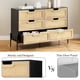 thumbnail image 5 of Cajonera de Ratán Natural, 47.2", 6 Cajones, Estilo Rústico con Patas Metálicas, Organizador Moderno para Closet y Sala, 5 of 7