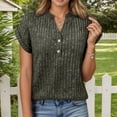 thumbnail image 3 of T Shirts for Women 2026 Summer Short Batwing Sleeve V Neck Ribbed Dressy Casual Office Work Tshirt Blouse, 3 of 6
