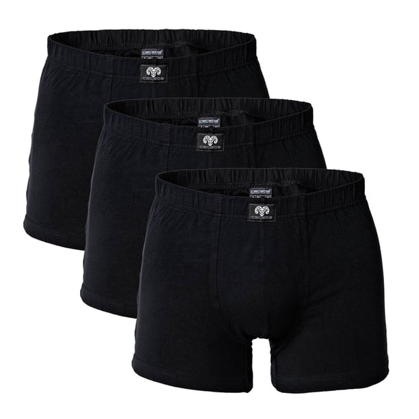CECEBA Pantalones de hombre, paquete de 3 - Básicos, algodón stretch, M-3XL, lisos Negro XXL (XX-Large)